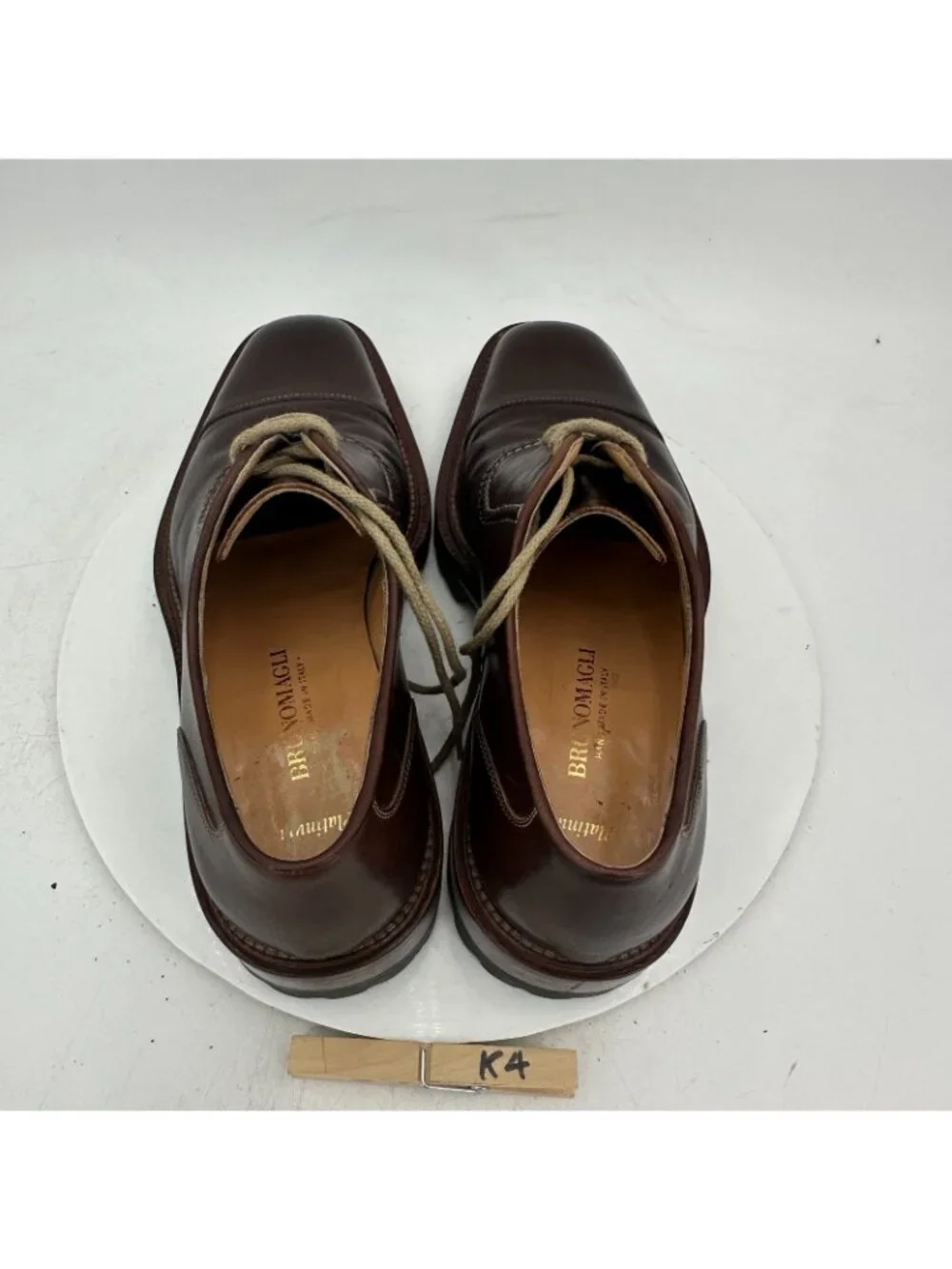 Bruno Magli Platinum Larkin Men Size 10M Brown Leather Lugged Cap Toe Shoes